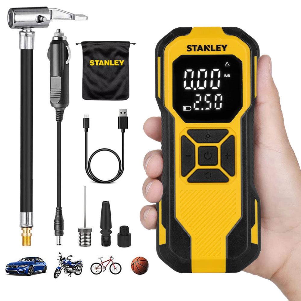 STANLEY SXIF0101 12V / Şarjlı Li-ion 150 PSI Dijital Göstergeli Akıllı Lastik Şişirme Pompası+Powerbank+SOS+Led Lamba - . Görsel