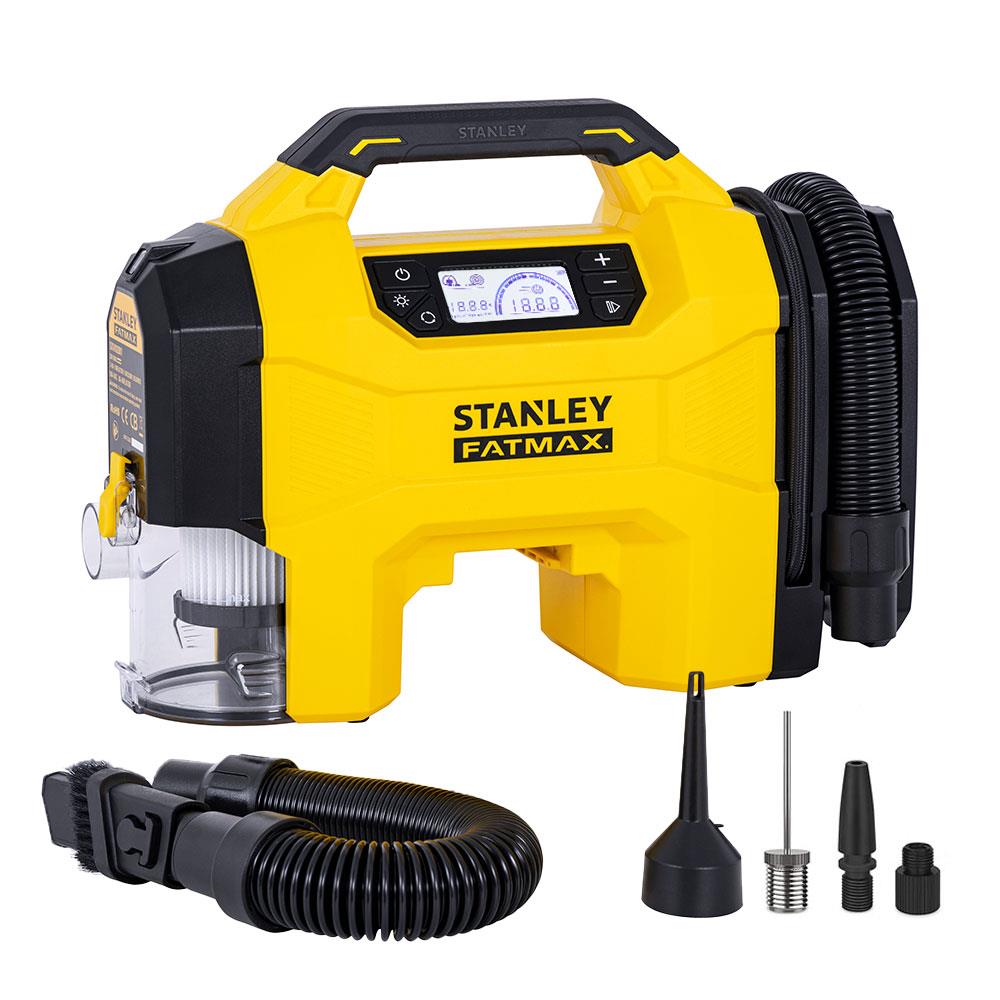 STANLEY SXVI02001 12V/18V 160 PSI Dijital Göstergeli Lastik&Yatak Şişirme+Araç Süpürgesi (Akü Dahil Değildir) SXVI02001 - . Görsel