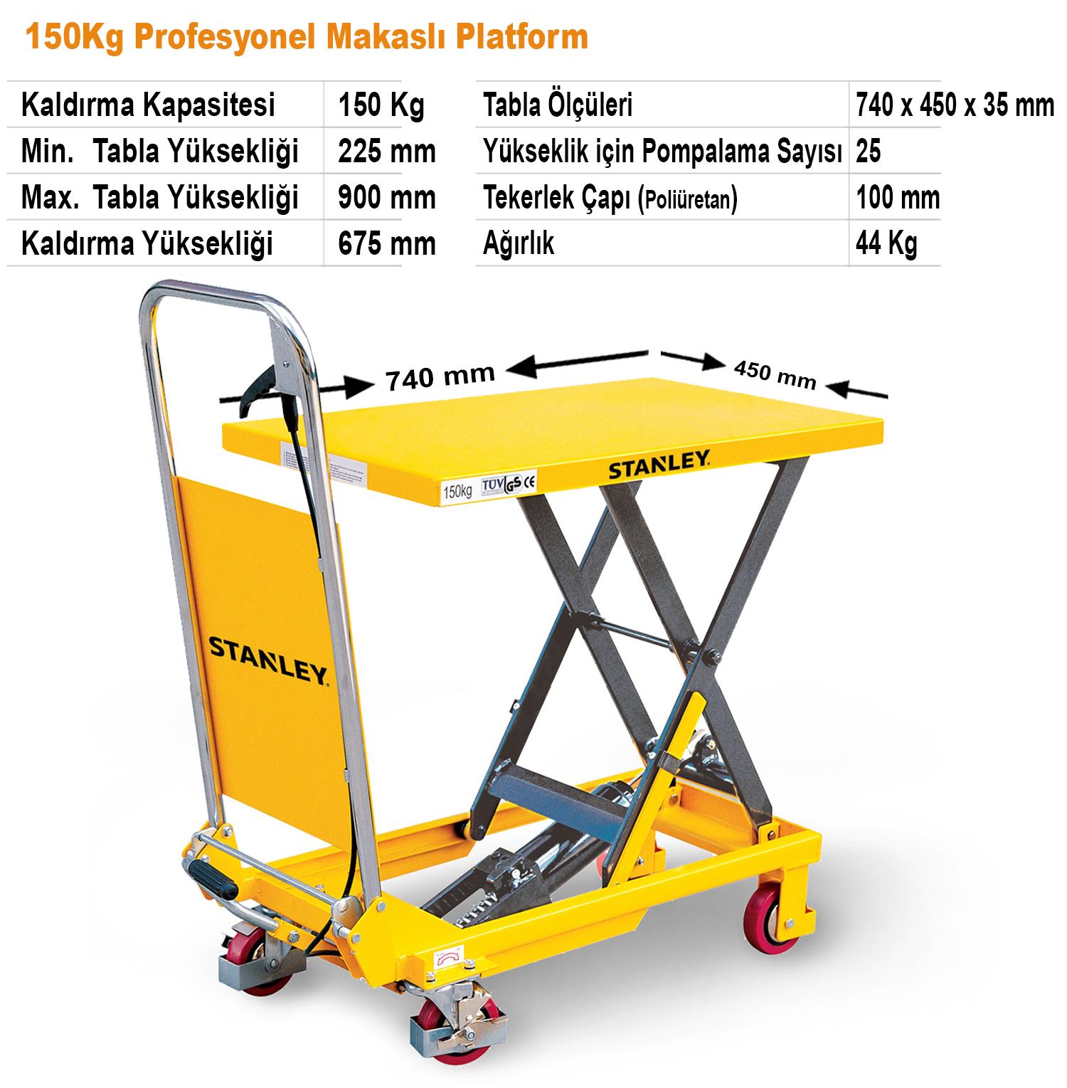 Stanley X150 150Kg Profesyonel Makaslı Platform - . Görsel