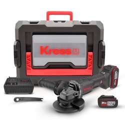Kress KUH10.2 20Volt 4.0Ah. Li-ion Çift Akülü 125mm Kömürsüz Şarjlı Profesyonel Devir Ayarlı Avuç Taşlama