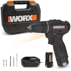 WORX WX121 12Volt/2.0Ah Li-ion Çift Akülü Kömürsüz Şarjlı Darbeli Matkap + 5 Parça Aksesuar