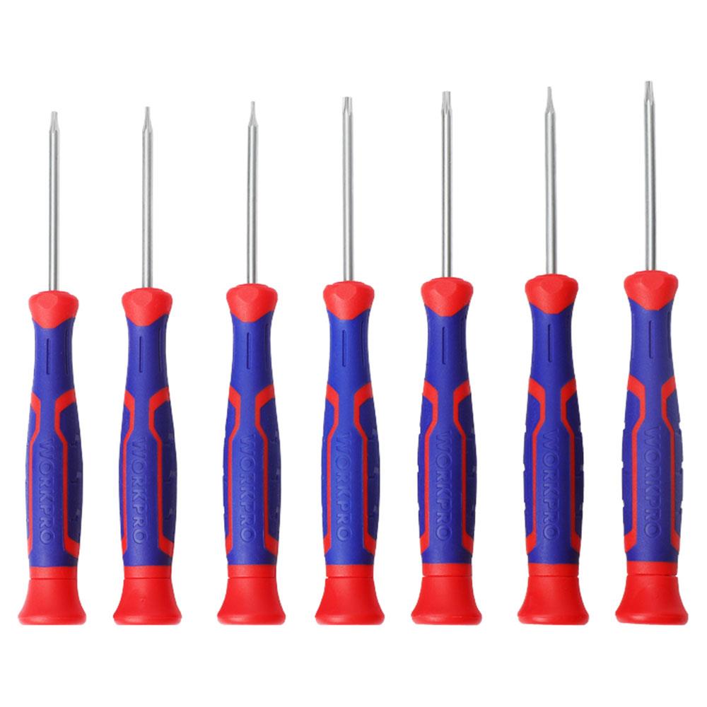 WORKPRO WP200510 7 Parça Profesyonel CR-V Manyetik Hassas Torx Tornavida Seti - . Görsel