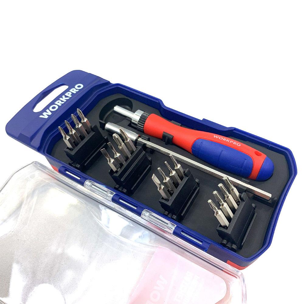 WORKPRO WP200516 18 Parça Profesyonel CR-V Cırcırlı Hassas/Elektronikçi Bits Tornavida Seti - . Görsel