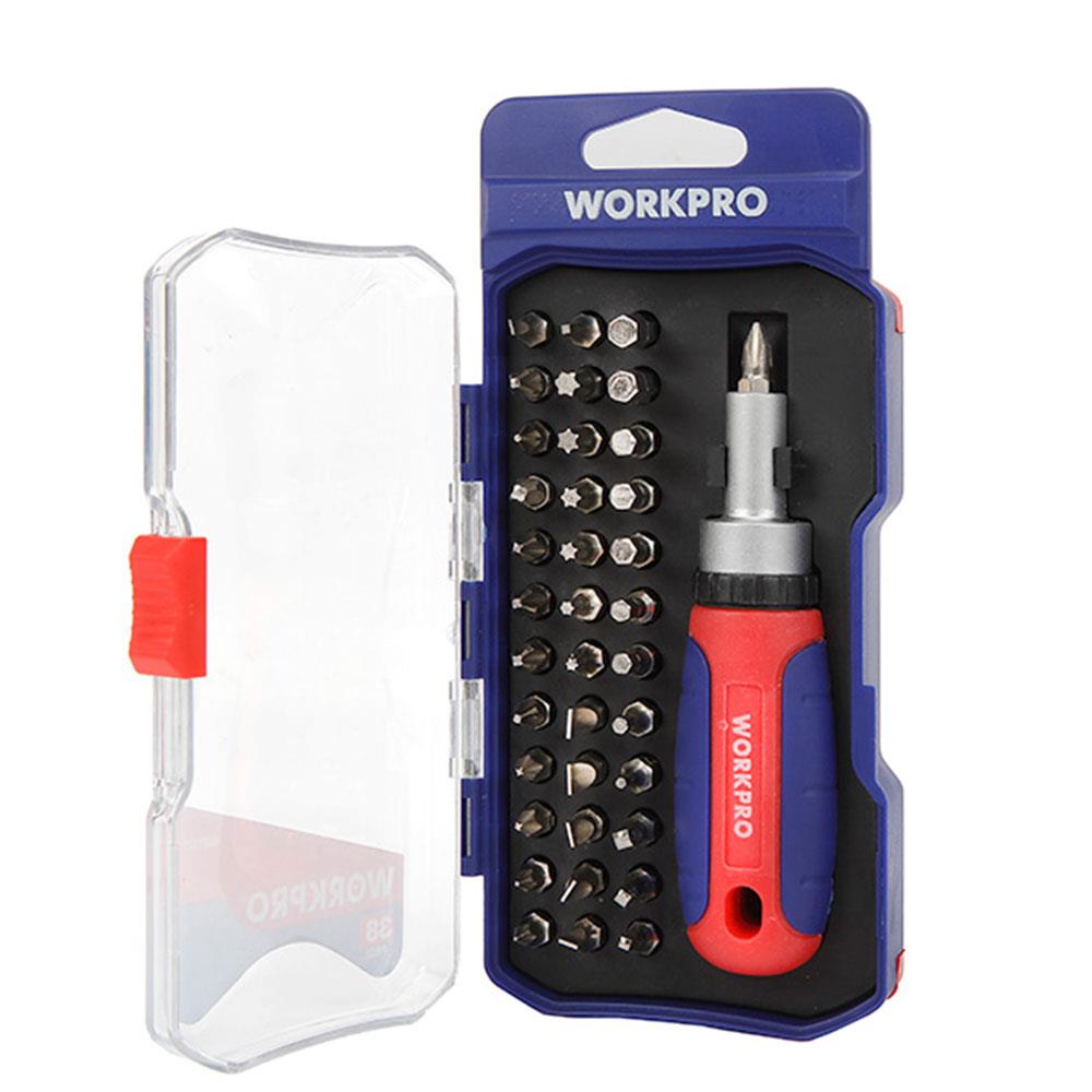 WORKPRO WP200517 38 Parça Profesyonel CR-V Cırcırlı Bits Tornavida Seti - . Görsel