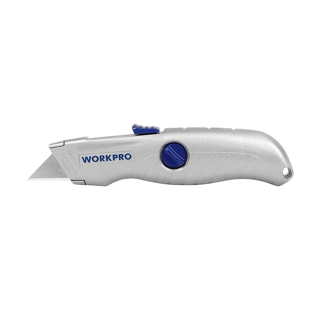 WORKPRO WP213007 Alüminyum Gövde Otomatik Geri Çekilebilir Rötuş Maket Bıçağı - . Görsel