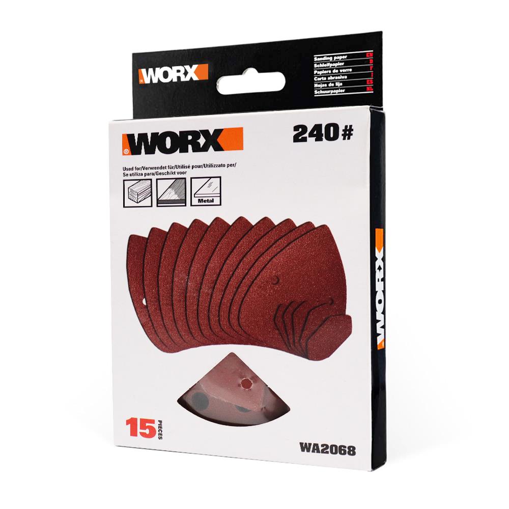 WORX WA2068 140x90mm 240 Kum, 15 Adet Cırtlı Universal Mouse Zımpara Kâğıdı - . Görsel