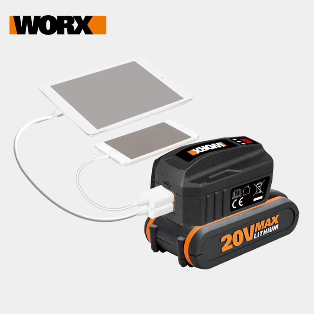 WORX WA4009 20Volt 2A Çift Çıkışlı USB Port (Akü Dahil Değildir) - . Görsel