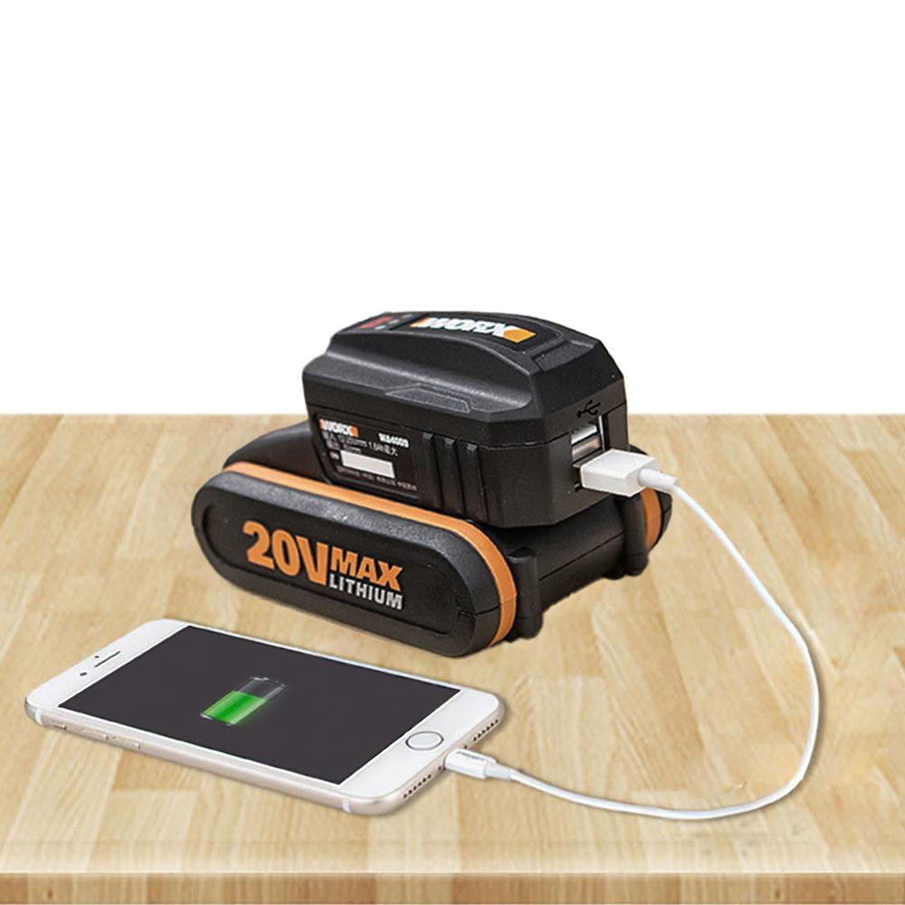 WORX WA4009 20Volt 2A Çift Çıkışlı USB Port (Akü Dahil Değildir) - . Görsel