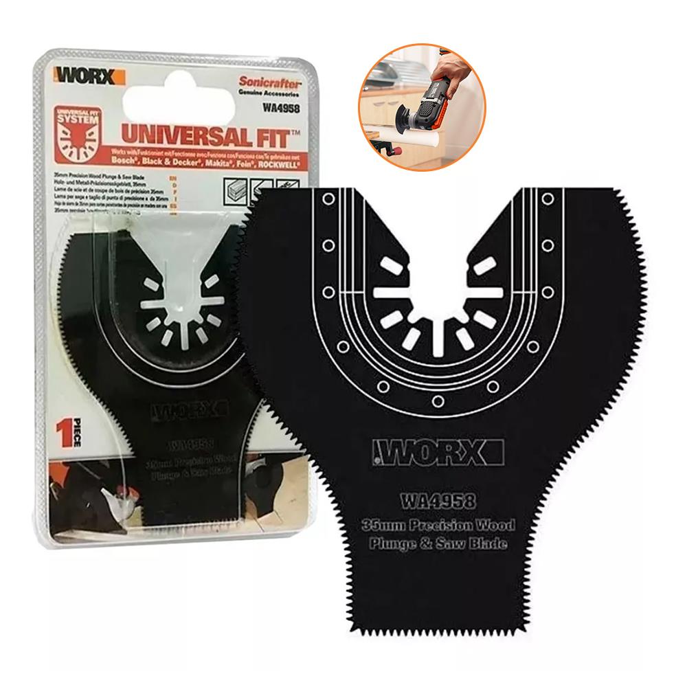 WORX WA4958 Çok Amaçlı Raspalama Makinası İçin 35x80mm 180˚ Ahşap, Fiberglas, PVC Universal Dalma/Kesme Bıçağı - . Görsel