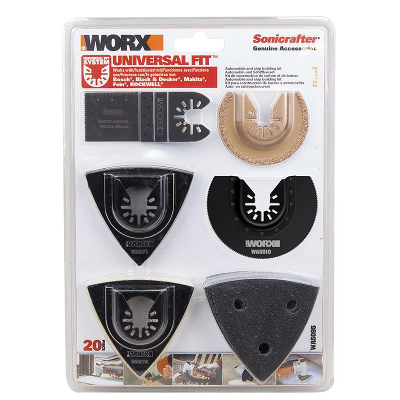 WORX WA5095 Çok Amaçlı Raspalama Makinası İçin Universal 20 Parça Aksesuar Seti - . Görsel