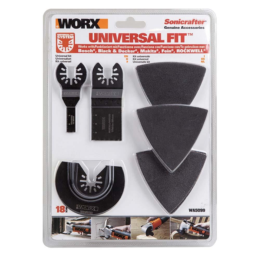 WORX WA5099 18 Parça Universal Metal, Ahşap Kesme ve Zımpara Kâğıdı Aksesuar Seti - . Görsel