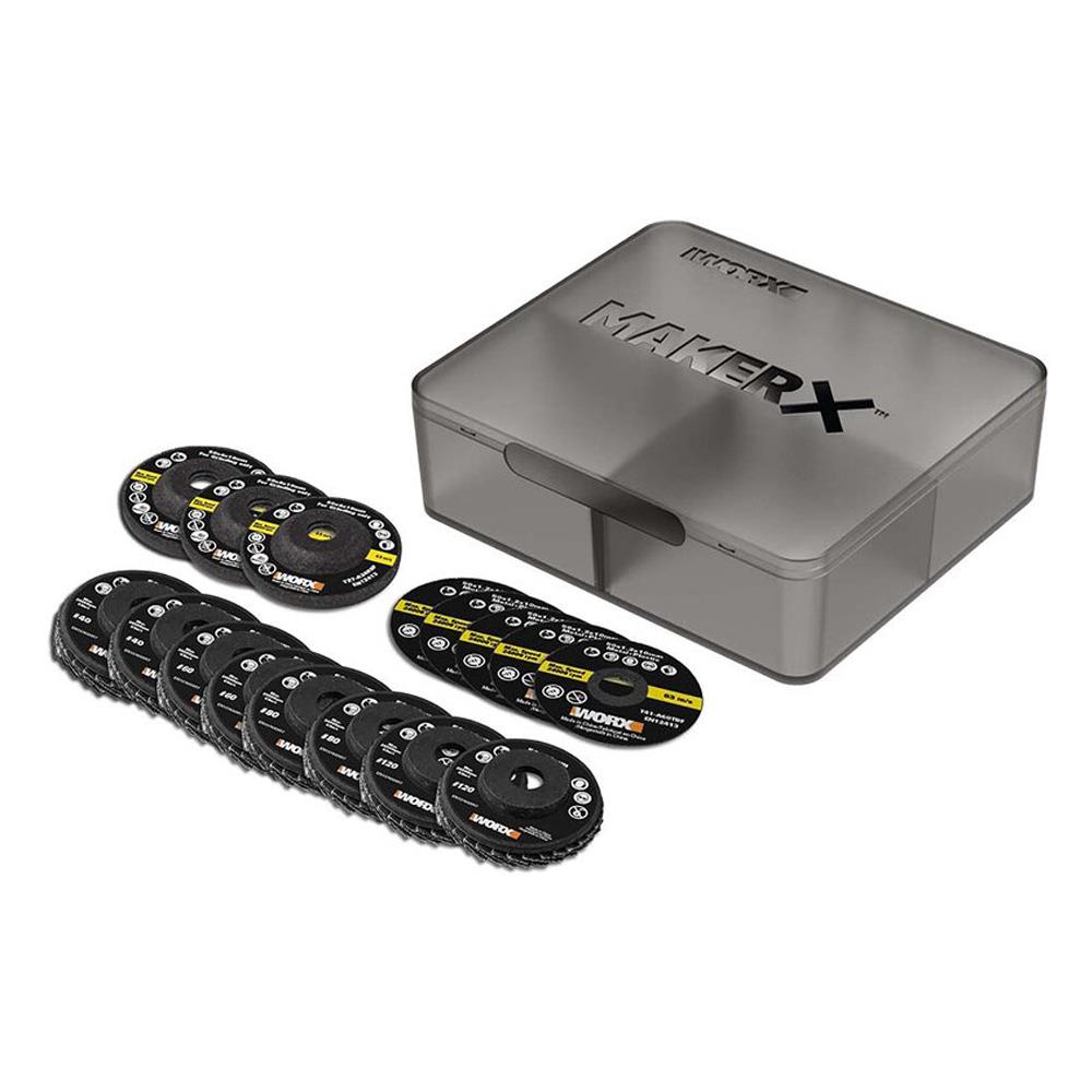 WORX WA7213 50mm 16 Parça Profesyonel Kesme Taşlama Zımparalama Aksesuar Seti - . Görsel