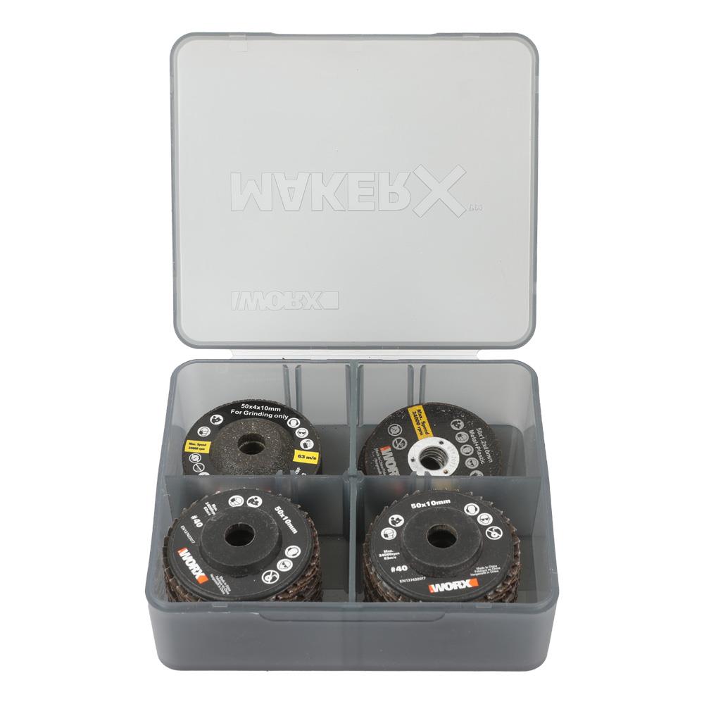 WORX WA7213 50mm 16 Parça Profesyonel Kesme Taşlama Zımparalama Aksesuar Seti - . Görsel