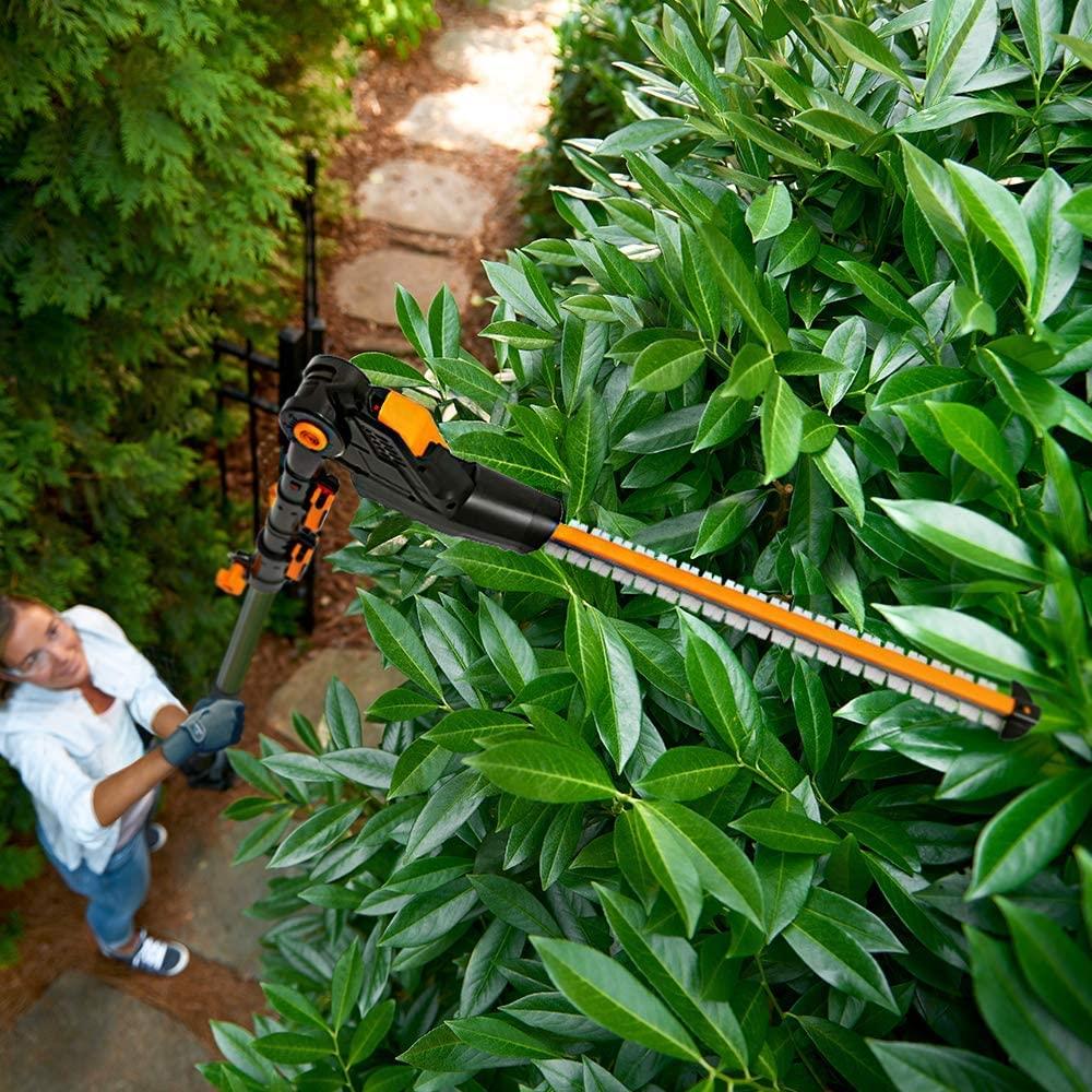 WORX WG252E 20Volt 2.0Ah Li-ion Tek Akülü 45CM Profesyonel Teleskobik Saplı Açı Ayarlı Çit Budama - . Görsel