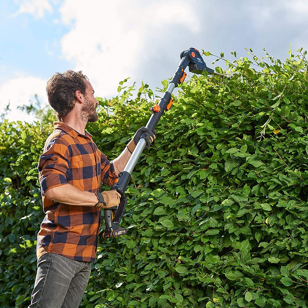 WORX WG252E 20Volt 2.0Ah Li-ion Tek Akülü 45CM Profesyonel Teleskobik Saplı Açı Ayarlı Çit Budama - . Görsel