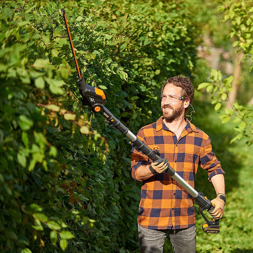 WORX WG252E 20Volt 2.0Ah Li-ion Tek Akülü 45CM Profesyonel Teleskobik Saplı Açı Ayarlı Çit Budama - . Görsel