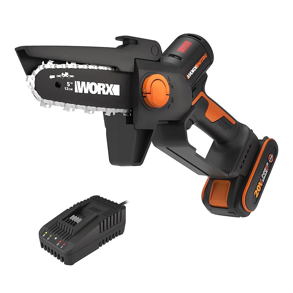 WORX WG325E 20Volt 2.0Ah Li-ion 12CM Profesyonel Şarjlı Kömürsüz Zincirli Testere - . Görsel