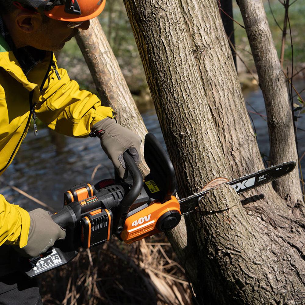 WORX WG385E 40Volt 4.0Ah Li-ion 40CM Profesyonel Şarjlı Kömürsüz Zincirli Testere - . Görsel