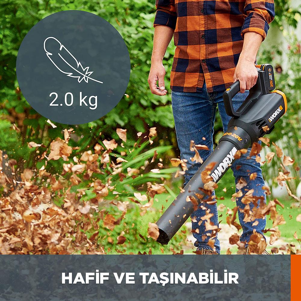 WORX WG547E 20Volt 2.0Ah. Li-ion Profesyonel Devir Ayarlı Yaprak Üfleme - . Görsel