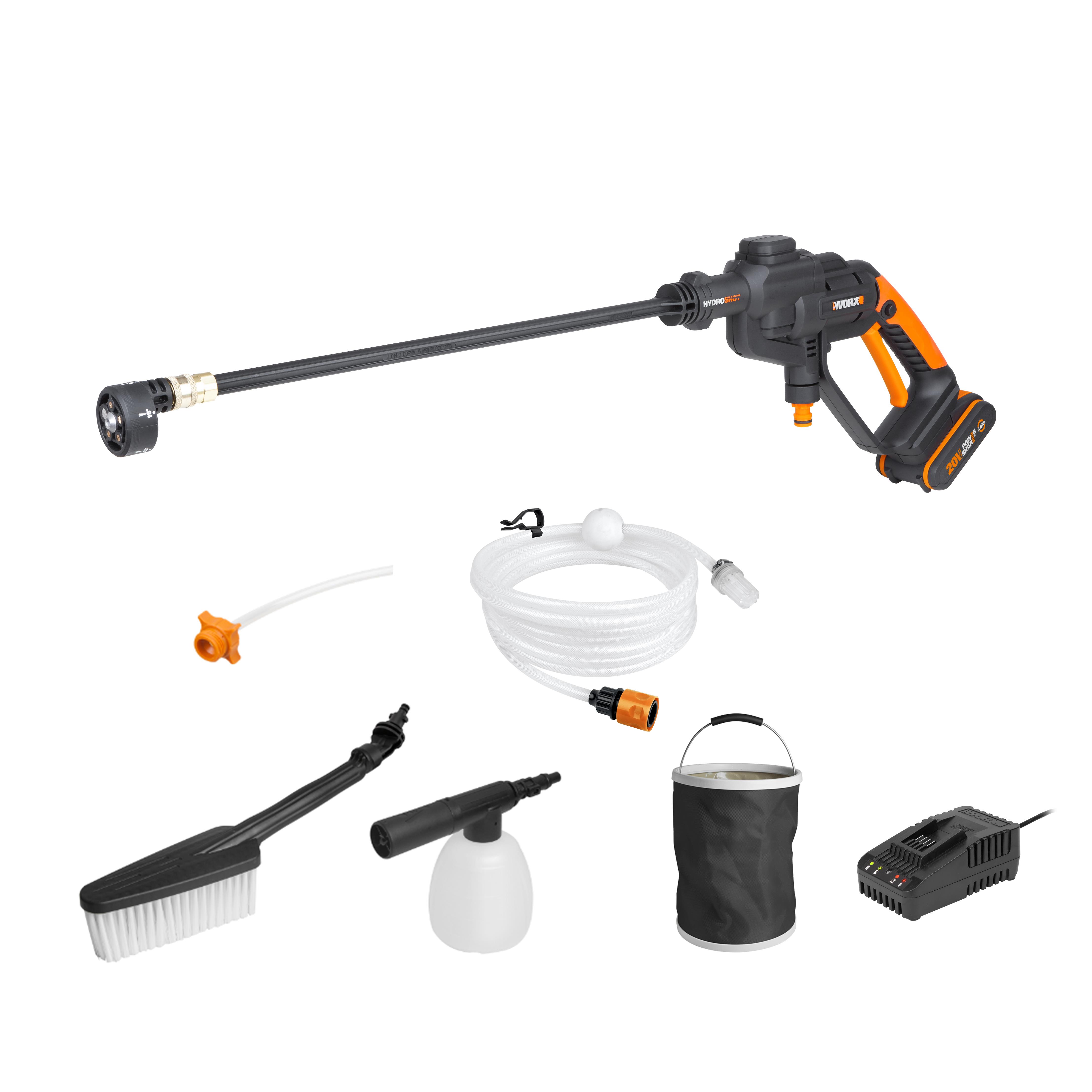 WORX WG620E.2 20Volt 2.0Ah. Li-ion 24 Bar Basınçlı Yıkama Tabancası + 4 Parça Yıkama Seti - . Görsel