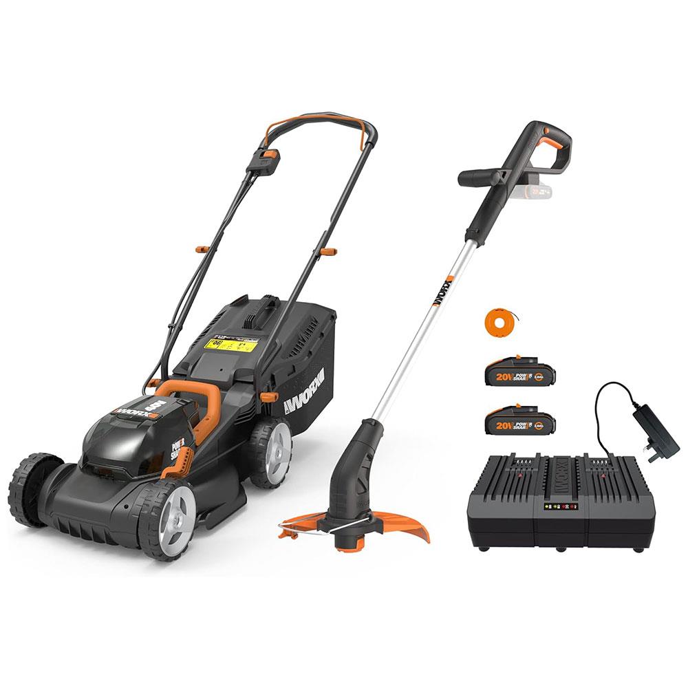 WORX WG927E 40Volt 2.0Ah. Li-ion 34cm Profesyonel Şarjlı Çim Biçme + WG157E.9 20Volt Misinalı Çim ve Kenar Kesme - . Görsel