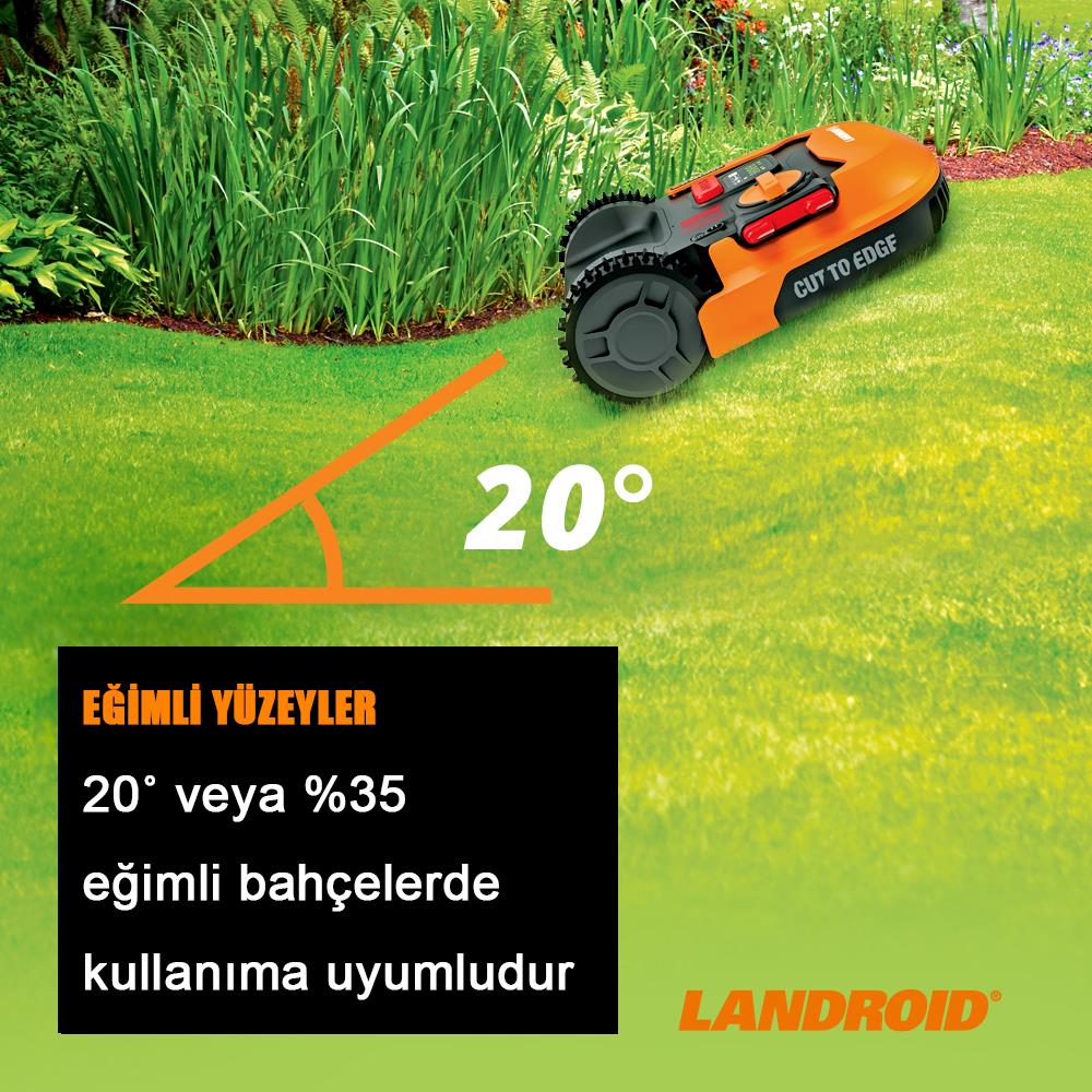WORX WR147E.1 20Volt 4.0Ah. 20CM LANDROID Tam Otonom Kömürsüz Çim Biçme Robotu - . Görsel