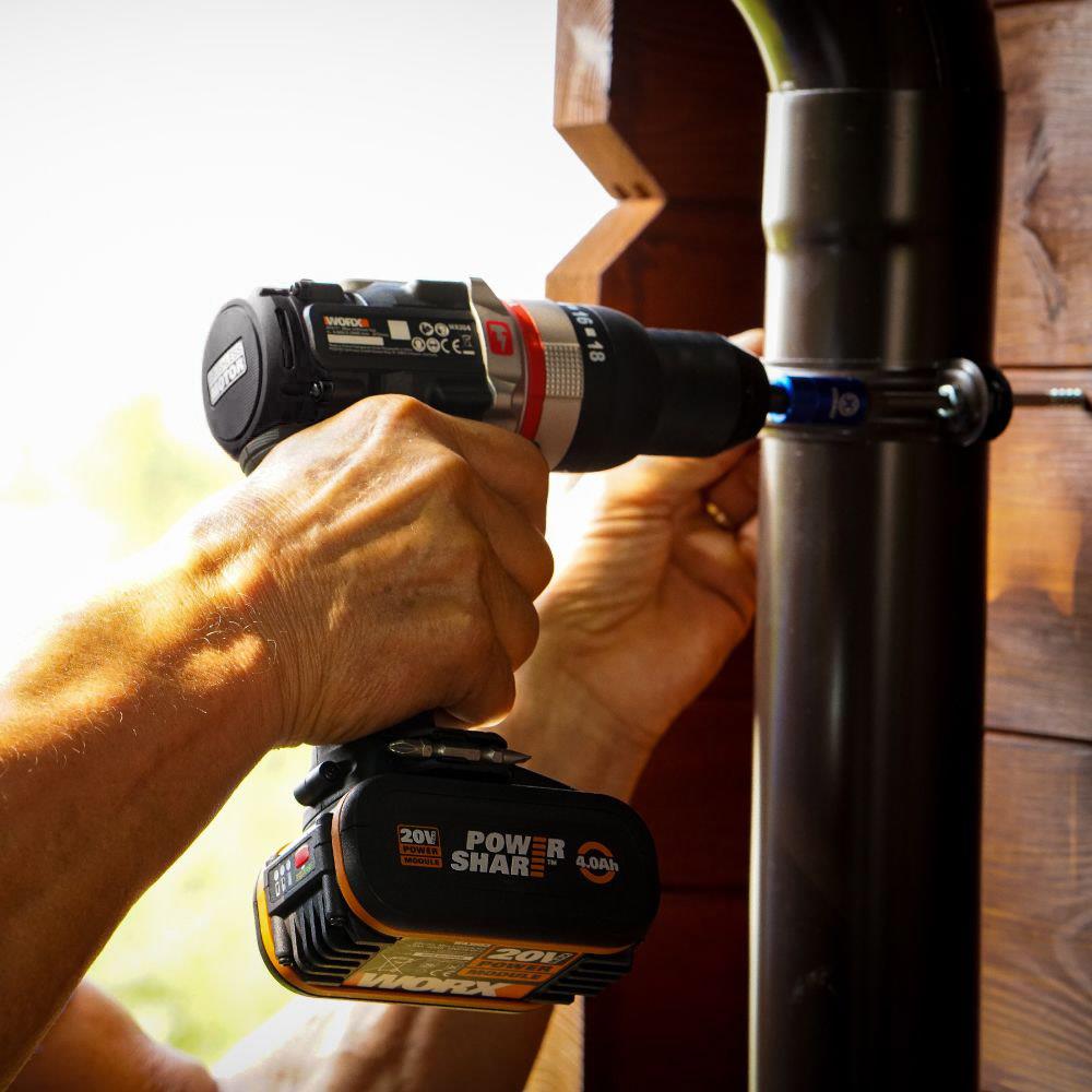WORX WX-JCR 20Volt/2.0Ah Li-ion Çift Akülü Kömürsüz Profesyonel Darbeli Şarjlı Matkap - . Görsel
