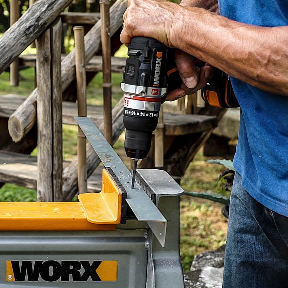 WORX WX-JCR 20Volt/2.0Ah Li-ion Çift Akülü Kömürsüz Profesyonel Darbeli Şarjlı Matkap - . Görsel