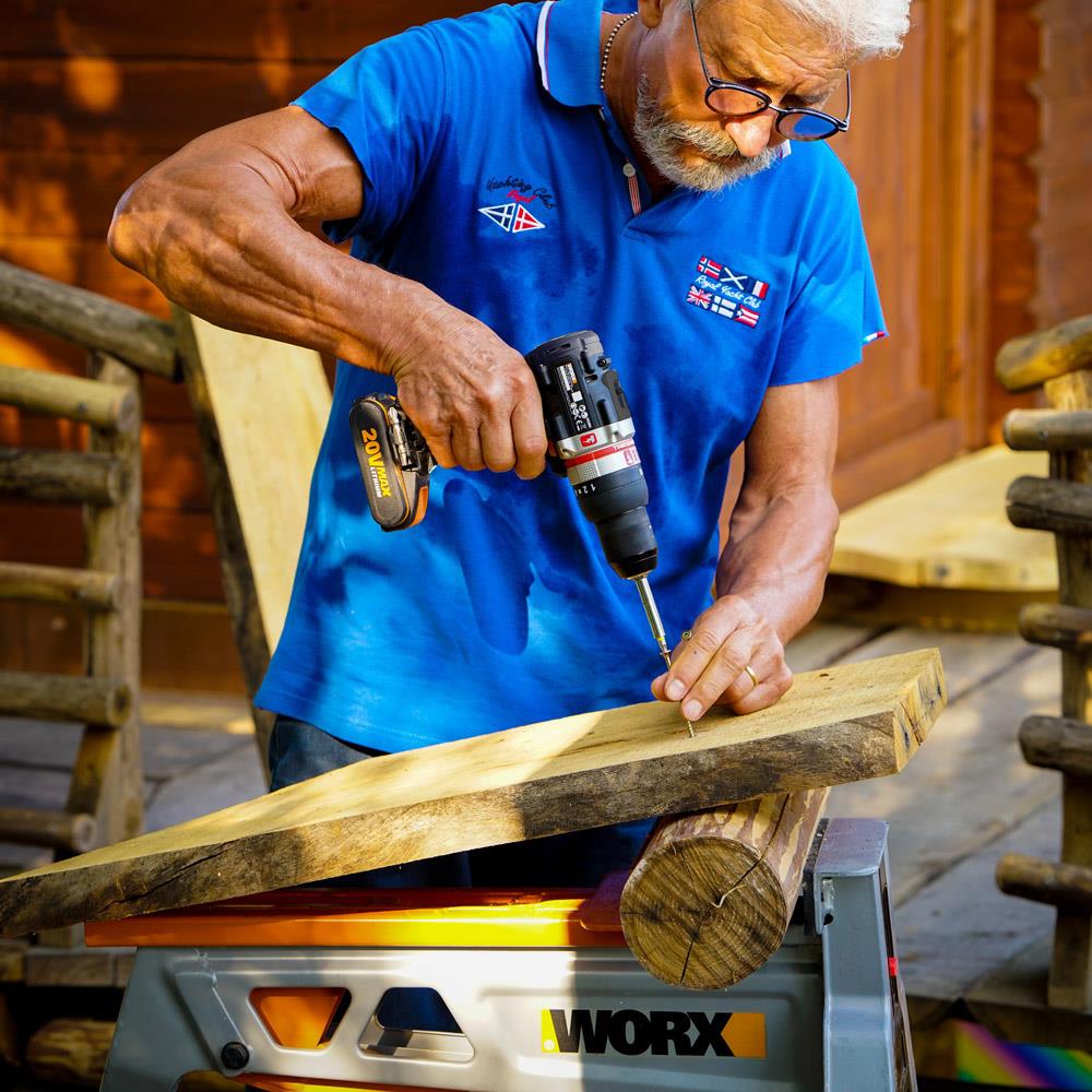 WORX WX-JCR 20Volt/2.0Ah Li-ion Çift Akülü Kömürsüz Profesyonel Darbeli Şarjlı Matkap - . Görsel