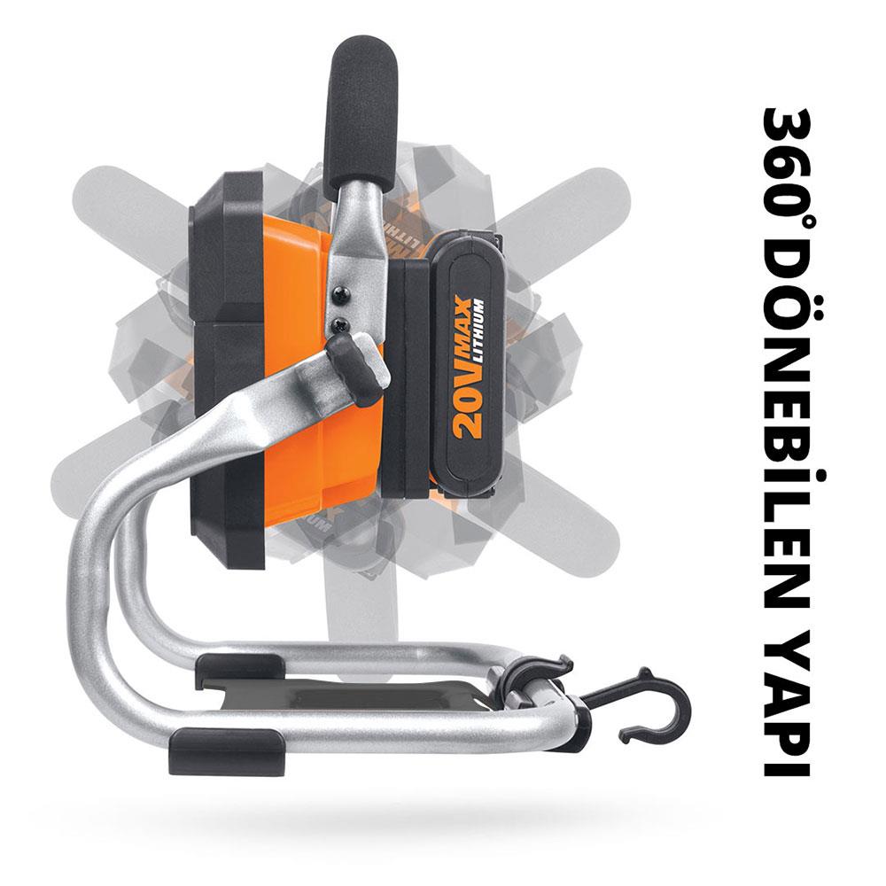 WORX WX026.9 20Volt 1500 Lümen Profesyonel Led Projektör (Akü Dahil Değildir) - . Görsel
