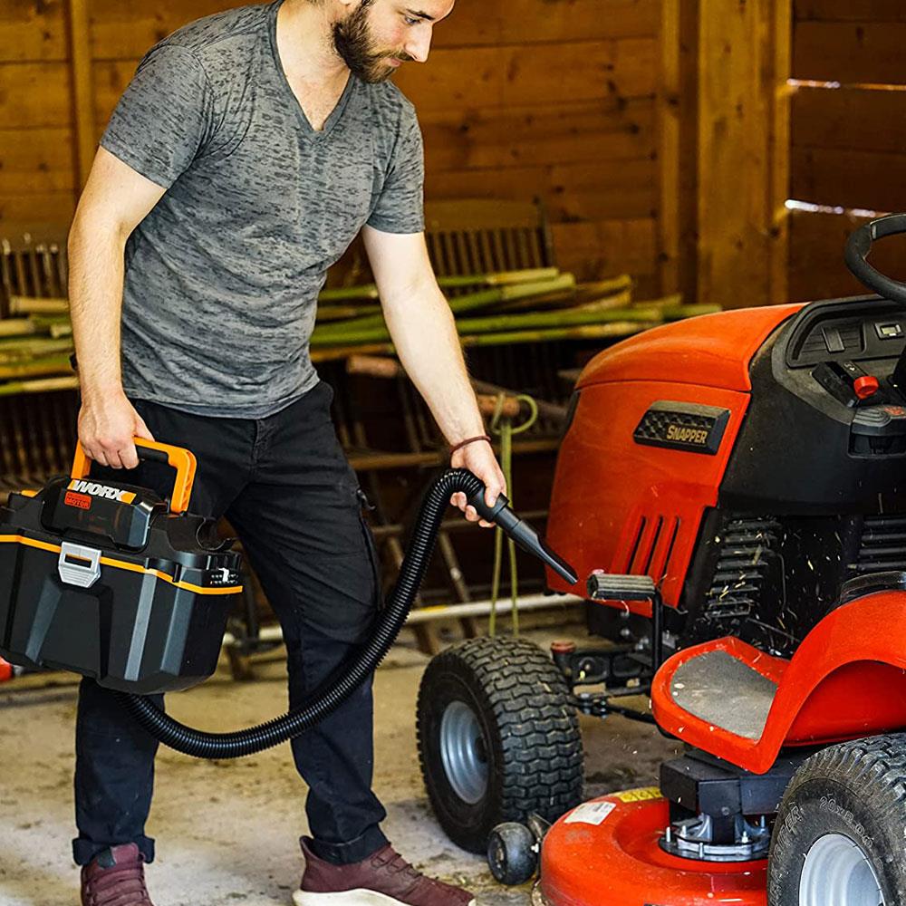 WORX WX031 20Volt 4.0Ah. 200W/16Kpa Li-ion Kömürsüz Flexi Esnek Hortumlu Profesyonel Şarjlı Islak/Kuru Süpürge & Üfleme - . Görsel