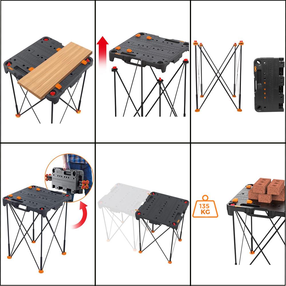 WORX WX066 Çok Fonksiyonlu Katlanabilir Çalışma Tezgâhı - . Görsel