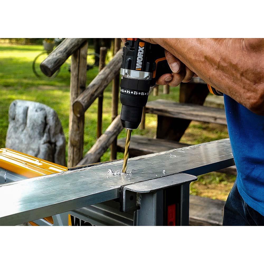 WORX WX102 20Volt/2.0Ah Li-ion Çift Akülü Kömürsüz Profesyonel Şarjlı Matkap - . Görsel