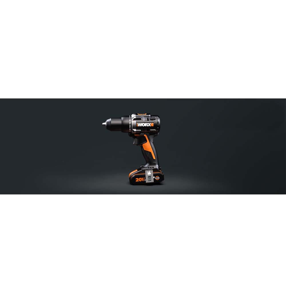 WORX WX102 20Volt/2.0Ah Li-ion Çift Akülü Kömürsüz Profesyonel Şarjlı Matkap - . Görsel