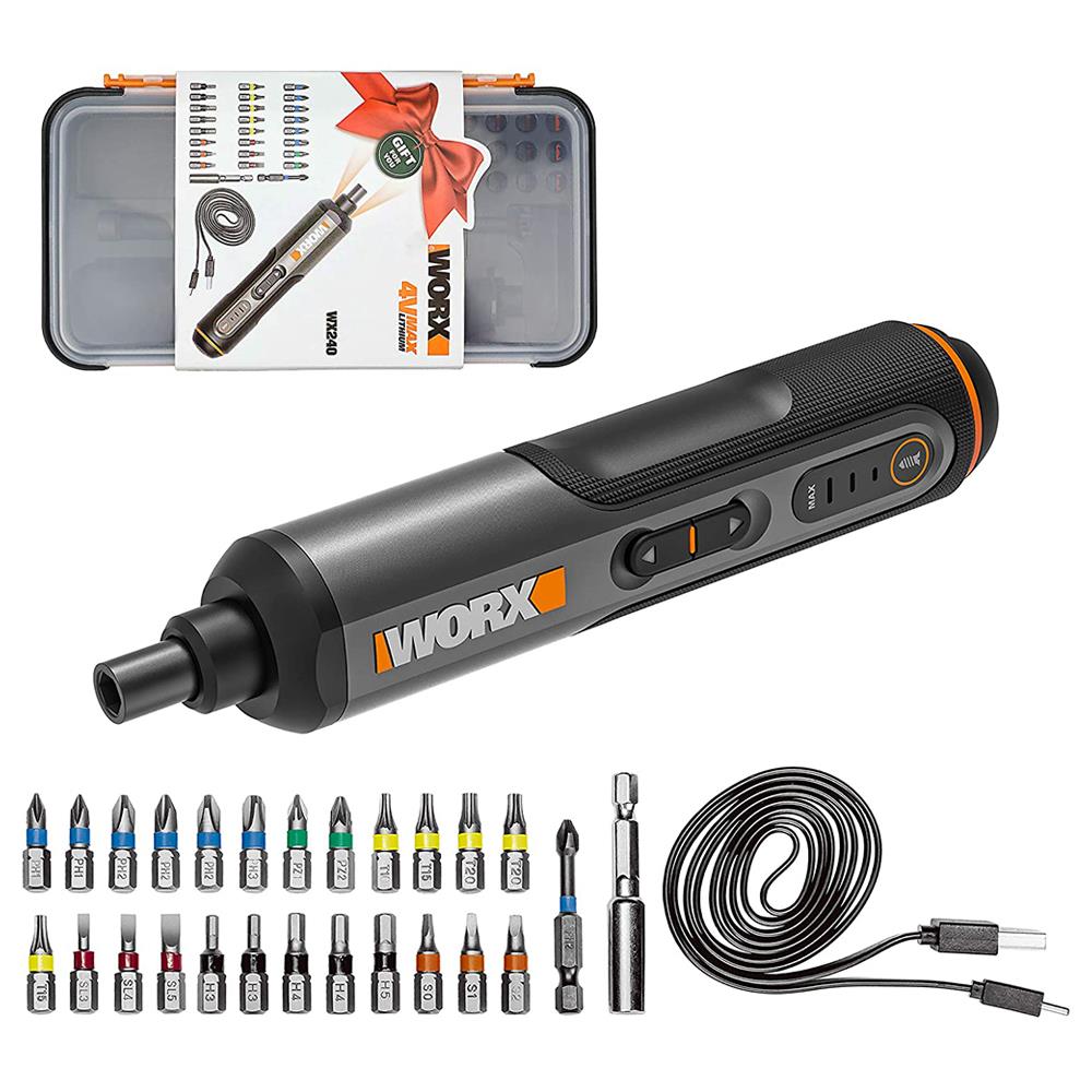 WORX WX240 4Volt/1.5Ah. Li-ion Akıllı Şarjlı Tornavida + 26 adet Bits Uç - . Görsel