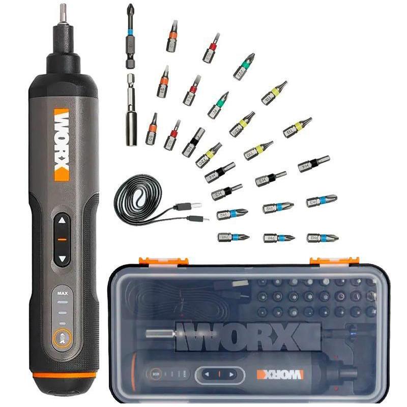 WORX WX240 4Volt/1.5Ah. Li-ion Akıllı Şarjlı Tornavida + 26 adet Bits Uç - . Görsel