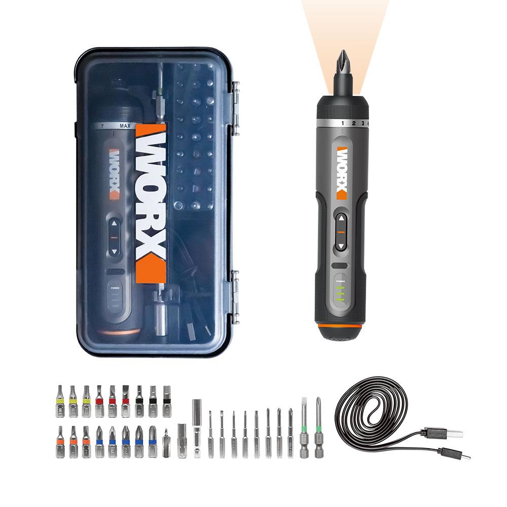 WORX WX242 4Volt/2.0Ah. Li-ion Akıllı Tork Ayarlı Şarjlı Tornavida + 30 Adet Bits Uç - . Görsel
