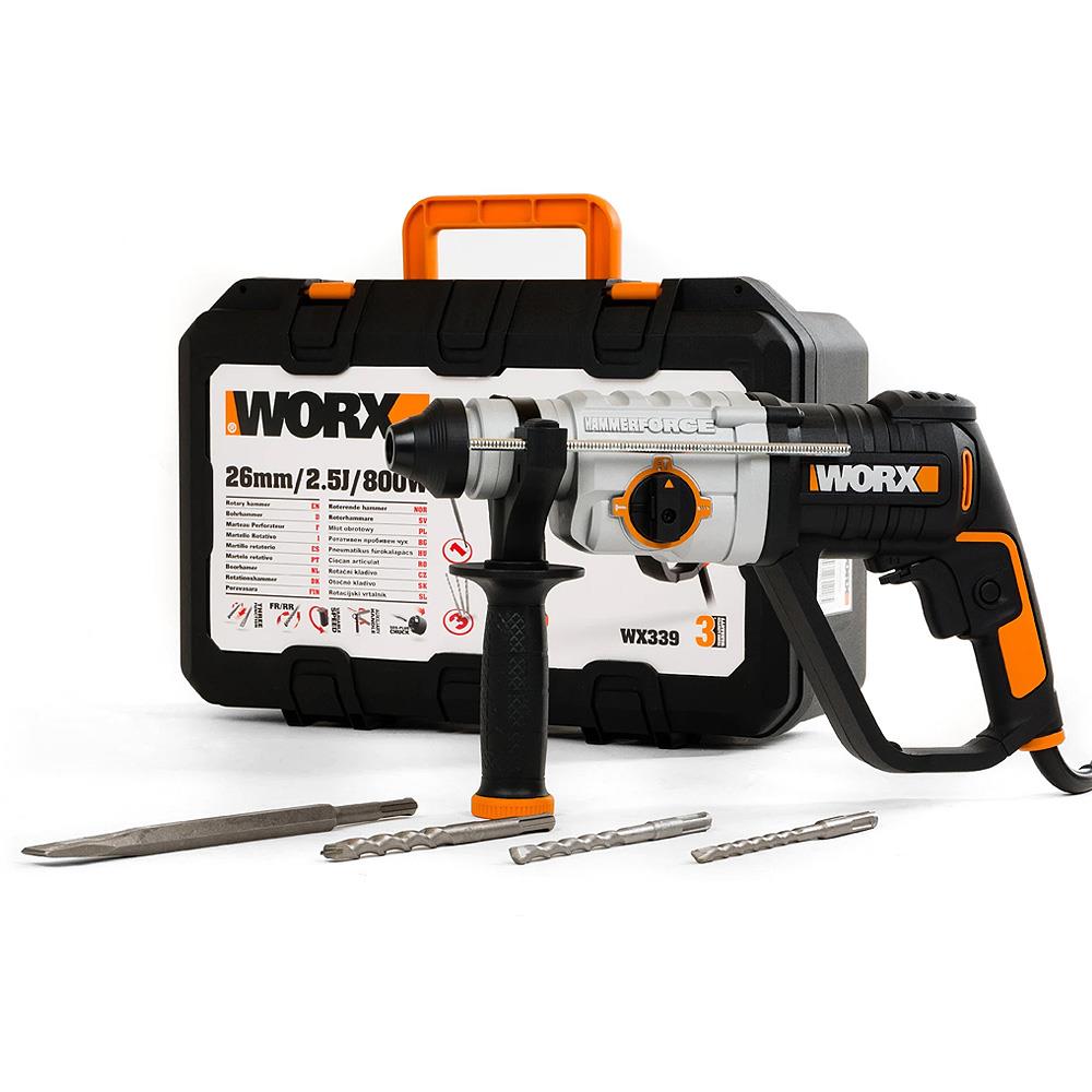 WORX WX339 800Watt 2.5J Profesyonel SDS-Plus Kırıcı/Delici + 4 Adet Uç - . Görsel