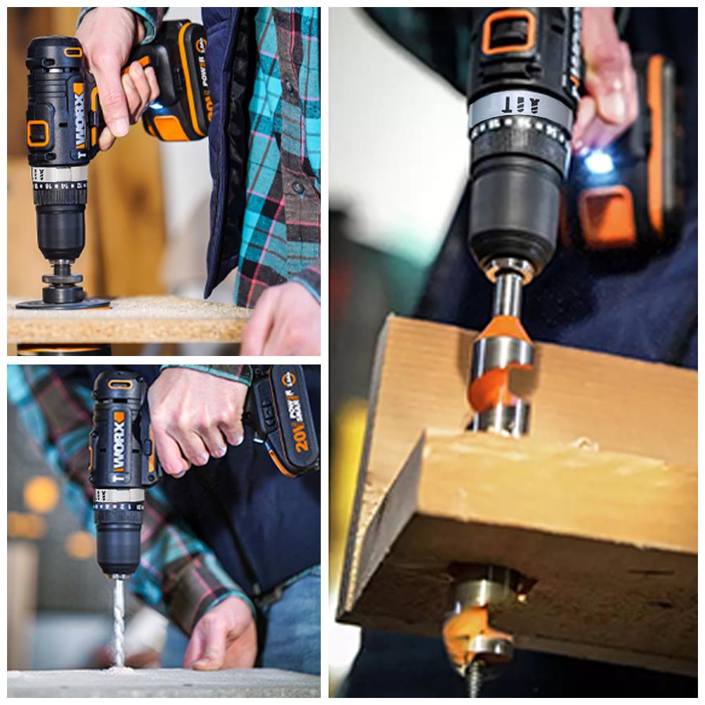 WORX WX370.1 20Volt/2.0Ah. Li-ion Çift Akülü Profesyonel Şarjlı Darbeli Matkap - . Görsel