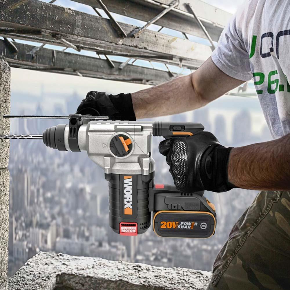 WORX WX380.9 20Volt 2.2J Profesyonel SDS-Plus Pnömatik Kırıcı/Delici (Akü Dahil Değildir) - . Görsel
