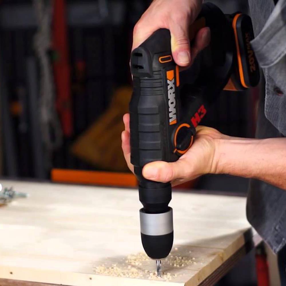 WORX WX390.1 20Volt 2.0Ah. Li-ion 1.2J Profesyonel SDS-Plus Pnömatik Çift Akülü Şarjlı Matkap + 8 Adet Uç + Mandren - . Görsel