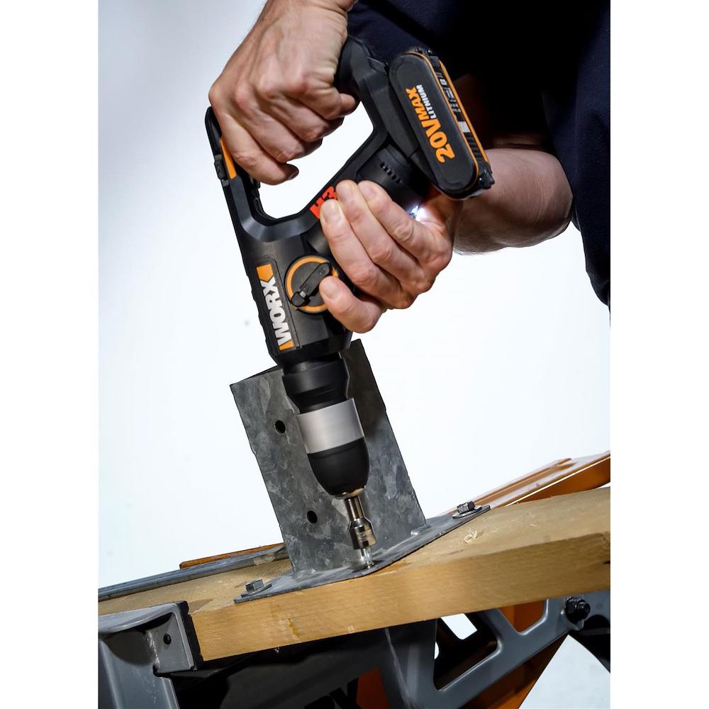 WORX WX394.3 20Volt 2.0Ah. Li-ion 1.5J Profesyonel SDS-Plus Pnömatik Şarjlı Matkap+9 Adet Uç+Mandren - . Görsel
