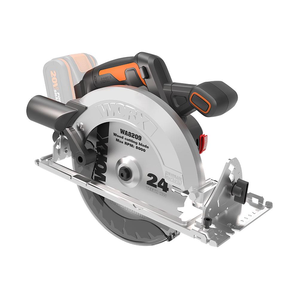 WORX WX520.9 20Volt 190mm Kömürsüz Profesyonel Şarjlı Daire Testere (Akü Dahil Değildir) - . Görsel