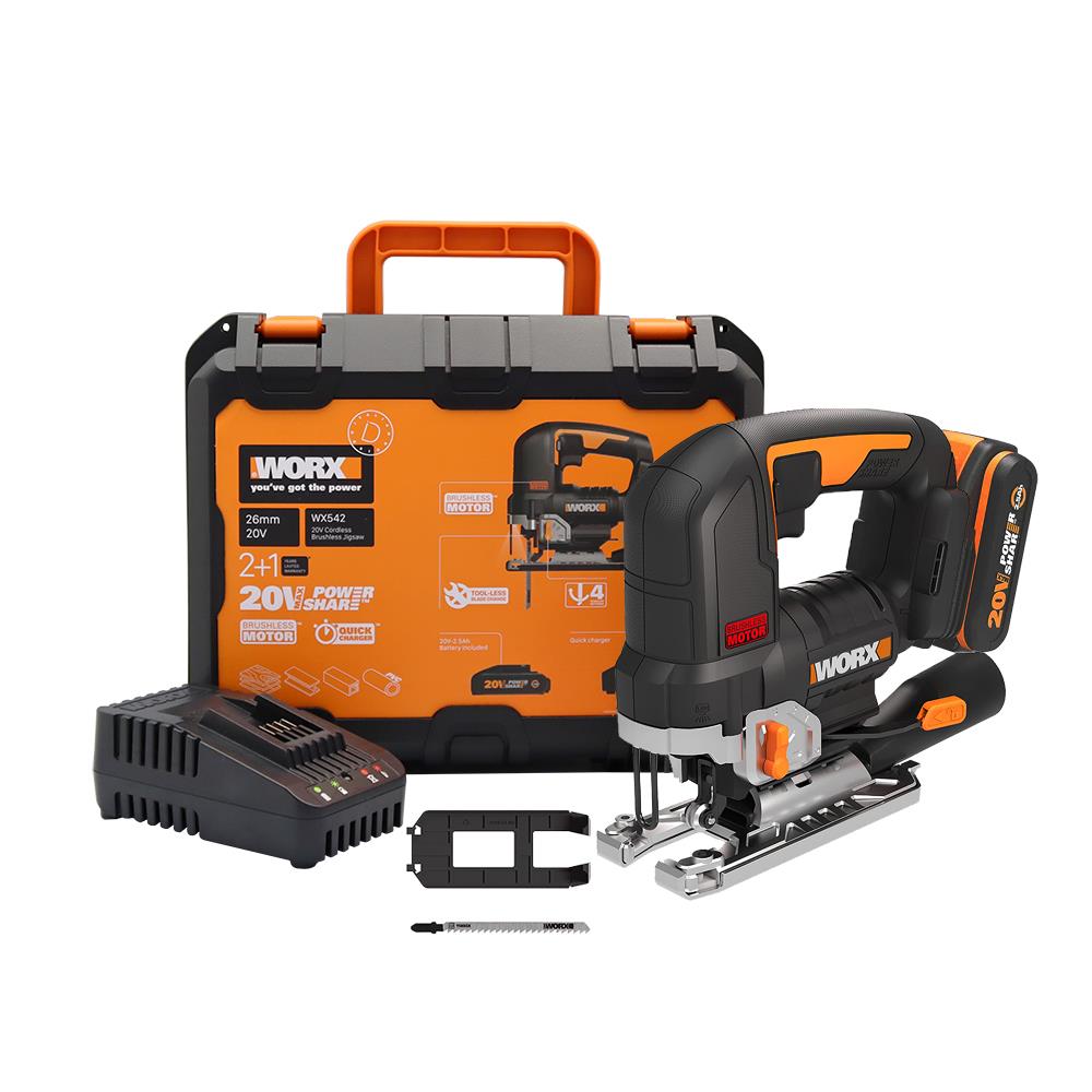 WORX WX542 20Volt 2.5Ah. Li-ion Tek Akülü Profesyonel Kömürsüz Şarjlı Dekupaj Testere - . Görsel