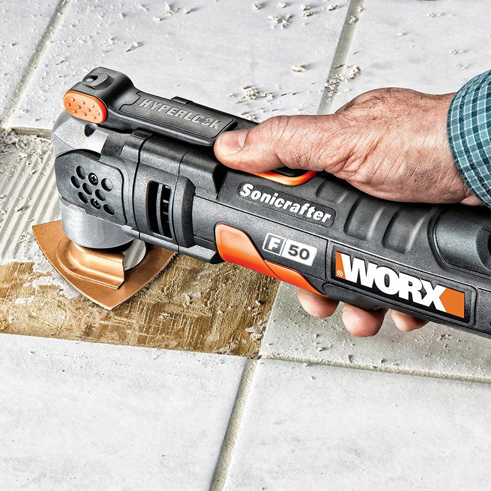 WORX WX681 450Watt Profesyonel Çok Amaçlı Devir Ayarlı Kesme Raspalama ve Zımpara + 39 Adet Aksesuar - . Görsel