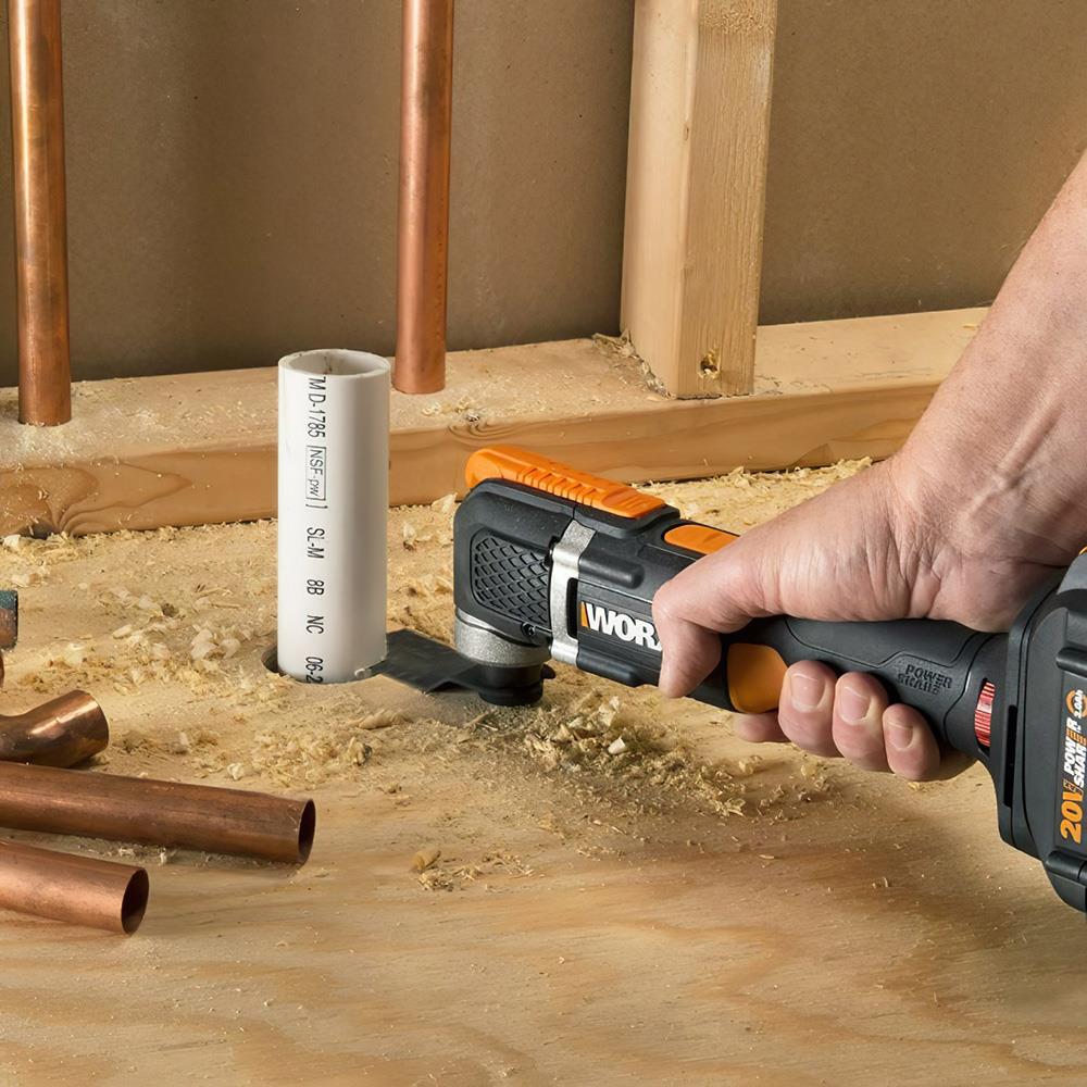 WORX WX696 20Volt 2.0Ah. Li-ion Profesyonel Çok Amaçlı Devir Ayarlı Şarjlı Kesme, Raspalama ve Zımpara - . Görsel