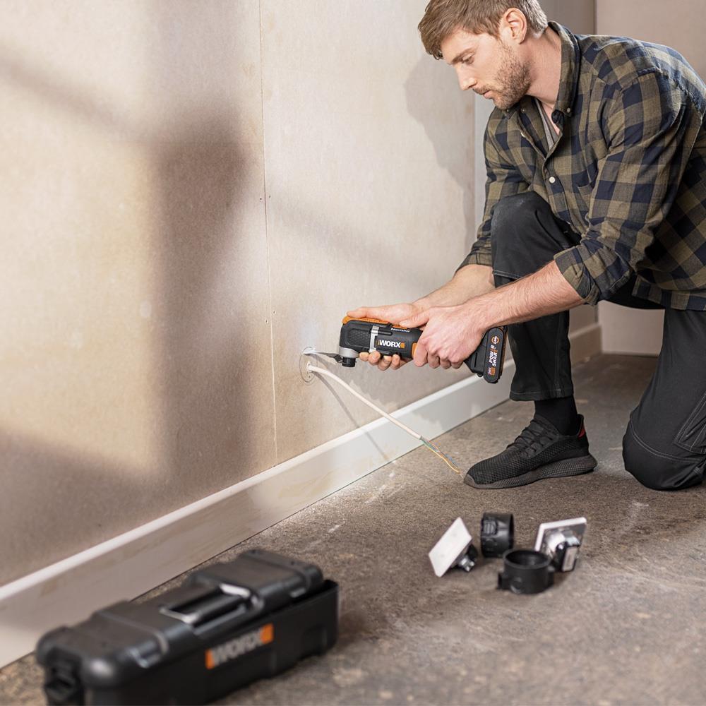 WORX WX696 20Volt 2.0Ah. Li-ion Profesyonel Çok Amaçlı Devir Ayarlı Şarjlı Kesme, Raspalama ve Zımpara - . Görsel