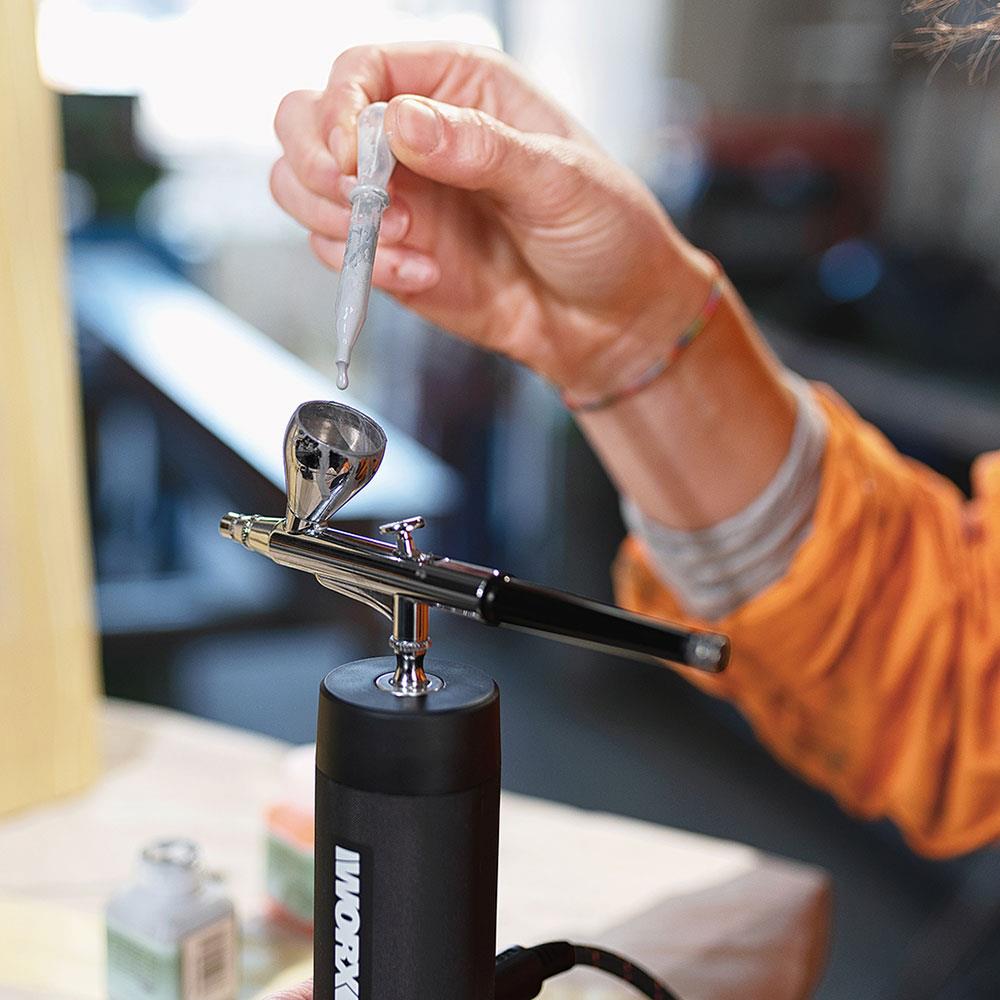 WORX WX742.9 MAKERX 20Volt Profesyonel Mini Air Brush Boya Tabancası (Akü Dahil Değildir) - . Görsel
