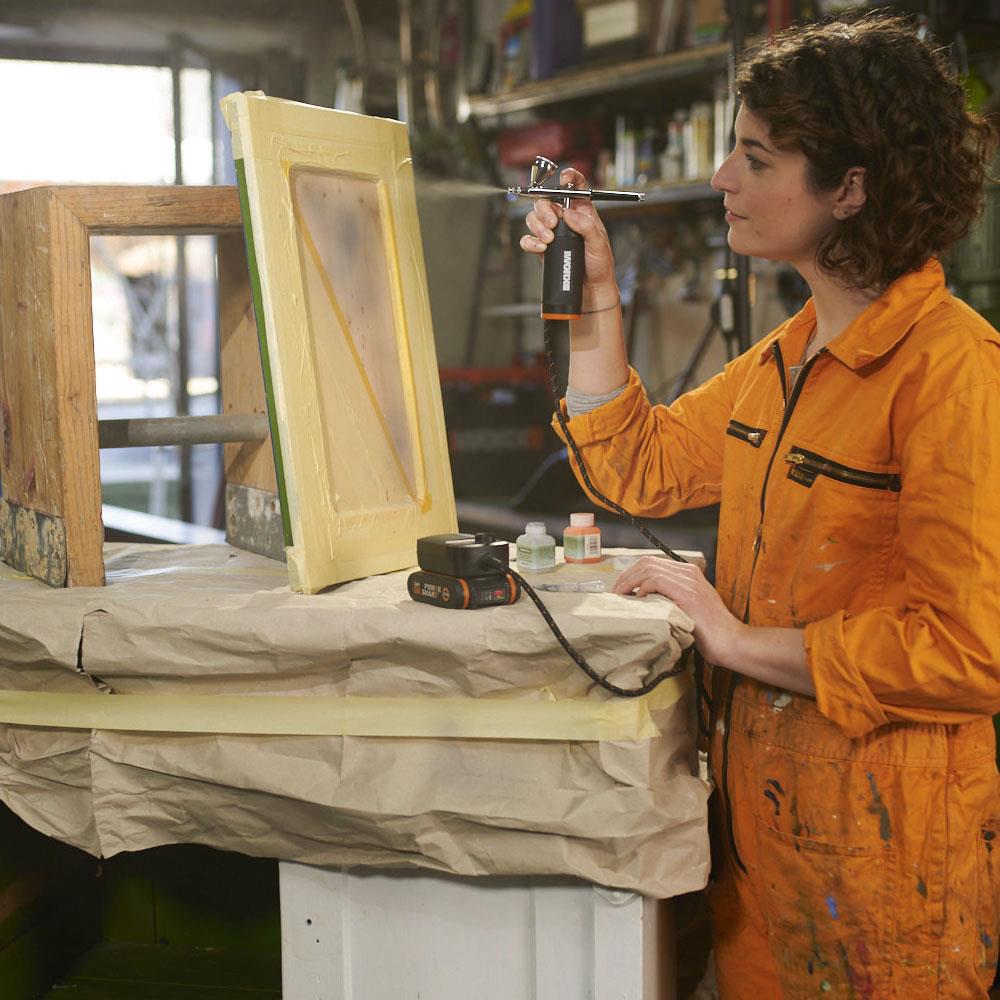 WORX WX742.9 MAKERX 20Volt Profesyonel Mini Air Brush Boya Tabancası (Akü Dahil Değildir) - . Görsel