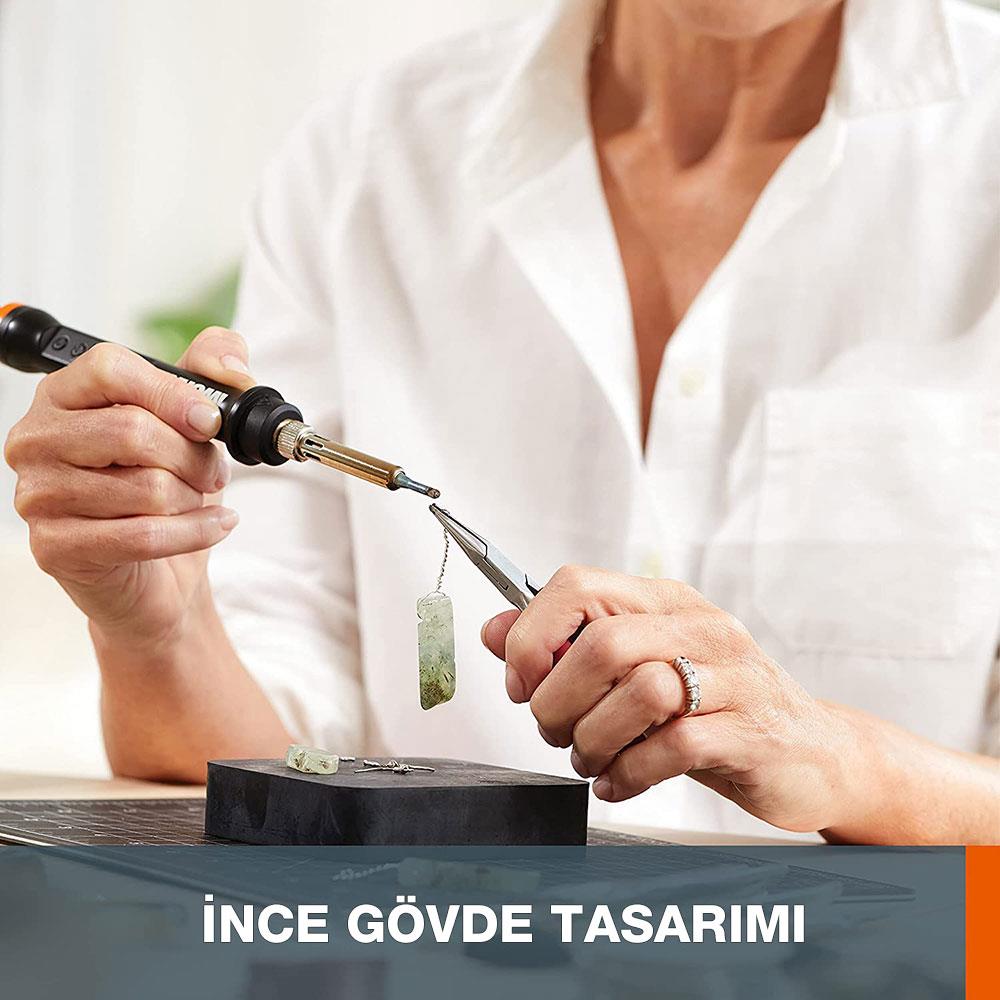 WORX WX744.9 MAKERX 20Volt Profesyonel Dijital Lehim Tabancası + 12 Aksesuar (Akü Dahil Değildir) - . Görsel